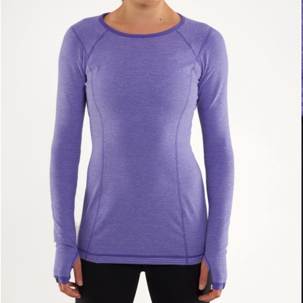 RARE!! Lululemon Run: Turn Around Long Sleeve REVERSIBLE Purple sz 2